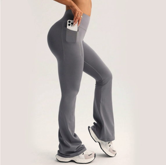 Peach Bell Bottom Yoga Pants