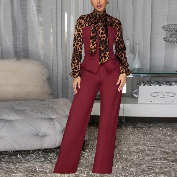 Leopard Bow Shirt & Pants