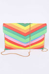 Multi Color Envelope Clutch Bag