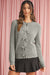 Philippine Gray Sweet Bow Front Cropped Knit Cardigan