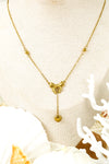 Gold Bowknot Heart Pendant Chained Necklace