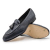 Calfskin Woven Tassel Loafer, Navy