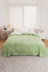 Grass Green Checkered Texture Plush Blanket