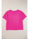 Bright Pink Patched Pocket Exposed Seam Oversized T Shirt