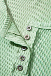 Meadow Mist Green Textured Colorblock Sleeve Henley Sweatshirt