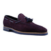 Sueded Goatskin & Crocodile Tassel Loafer, Bordeaux