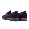 Sueded Goatskin & Crocodile Tassel Loafer, Bordeaux