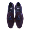 Sueded Goatskin & Crocodile Tassel Loafer, Bordeaux