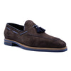 Sueded Goatskin & Crocodile Tassel Loafer, Brown