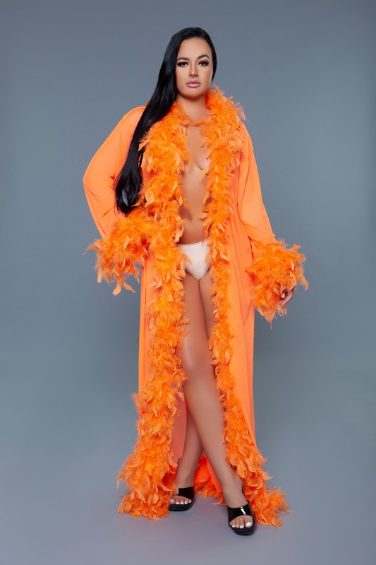 Glamour Boa Feather Trim Robe