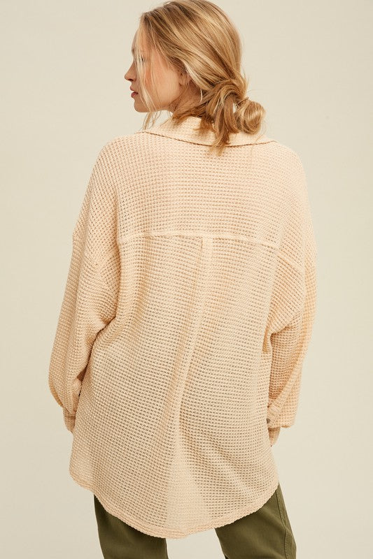 Soft Thermal Knit Shacket Top