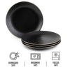 Thyme & Table Dinnerware Black Onyx Stoneware Salad Round Plates, 4 Pack