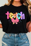 Black Teach Bow Graphic Holiday Tee