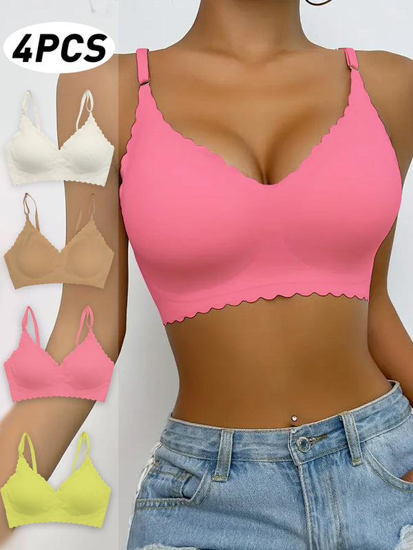 4pcs Elegant Wireless Cami Bra Set