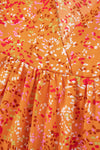 Bonbon Abstract Print Loose Fit Collared V Neck Babydoll Blouse