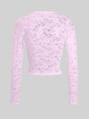 Devine Scoop Neck Long Sleeve Lace Top