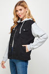 Women's DenimJacket with Fleece Hoodies