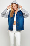 Women's DenimJacket with Fleece Hoodies