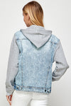 Women's DenimJacket with Fleece Hoodies