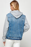 Women's DenimJacket with Fleece Hoodies