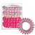 Kitsch Spiral Hair Ties for Women - Phone Cord & Coiled Hair Ties, 4pcs (Metallic Pink Crush)