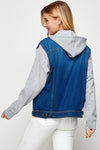 Women's DenimJacket with Fleece Hoodies