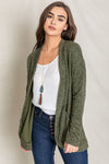 Plus Solid Drape Pocket Cardigan