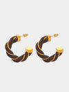 Twisted Leather Rope C-Hoop Earrings - Cocoa Yacht Club