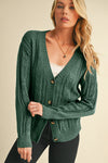 Real Teal Hollow Knit Drop Shoulder Cardigan