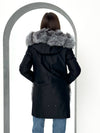 Genuine Silver Fox Fur Rabbit Fur Insulated Parka