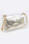 2 In 1 Metallic Pouch Clear Shoulder Bag