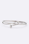 Crystal Pave Nail Designed Stainless Steel Bangle