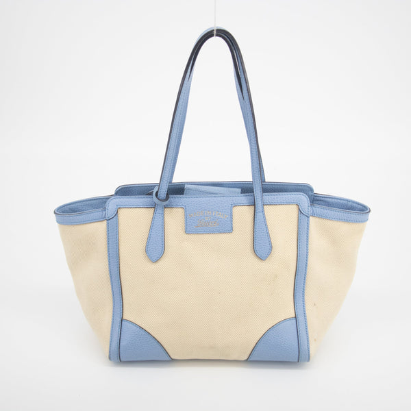 Gucci Beige x Brown Canvas Swing Tote