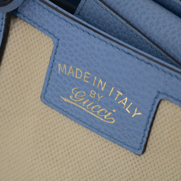 Gucci Beige x Brown Canvas Swing Tote