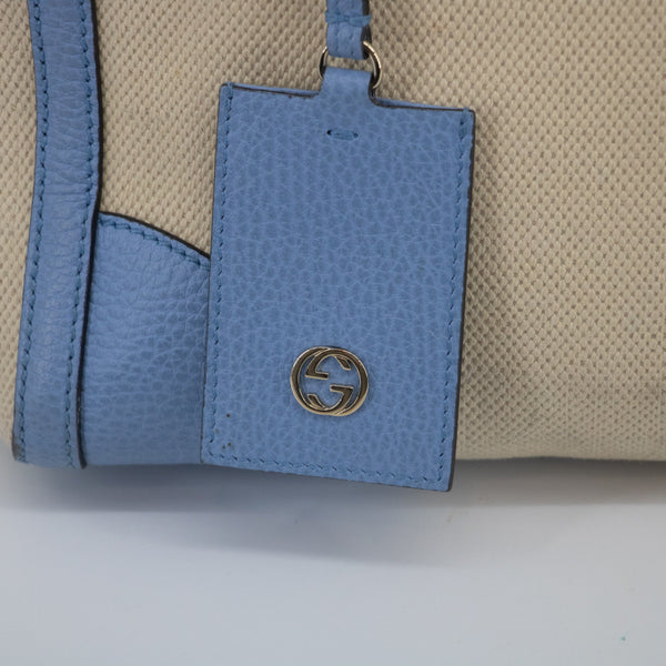Gucci Beige x Brown Canvas Swing Tote