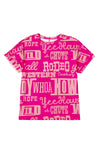 Dark Grey Vintage Letter Print Graphic Loose Tee