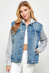 Women's DenimJacket with Fleece Hoodies