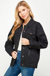 Women's DenimJacket with Fleece Hoodies