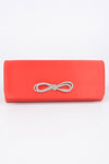 Rhinestone Bow Satin Clutch Bag