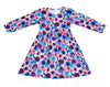 Shades Of Purple Floral Long Sleeve Milk Silk Dress