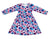 Shades Of Purple Floral Long Sleeve Milk Silk Dress