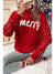 Racing Red Merry Graphic Sequin Sleeve Christmas Sweater