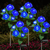 4 Pack Solar Solar Rose Flower Lights, Outdoor Solar Garden Stake Lights, Waterproof LED Solar Landscape Lights with 5 Rose Flowers for Pathway Patio Yard Decorations, Blue