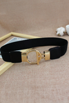 Black Fashion Elastic Buckle Waist Belt