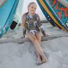 KID's girl's One-piece swimsuit with sleeves MERMAIDS