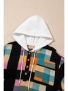 Drawstring Color Block Long Sleeve Hoodie