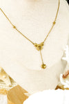 Gold Bowknot Heart Pendant Chained Necklace