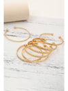 Gold 7pcs Textured Open Alloy Bangle Set