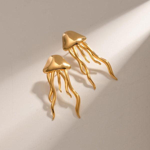 18K Gold-Plated Stainless Steel Jellyfish Earrings - Cocoa Yacht Club