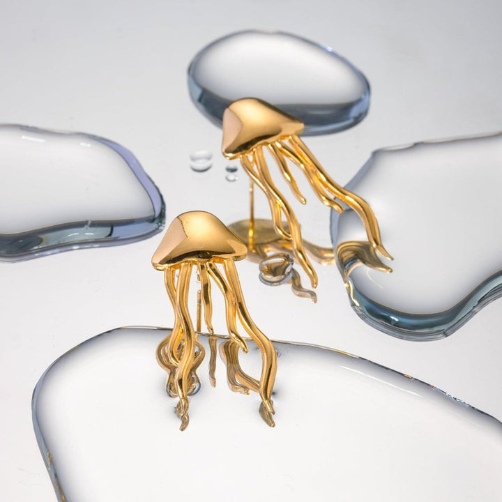 18K Gold-Plated Stainless Steel Jellyfish Earrings - Cocoa Yacht Club